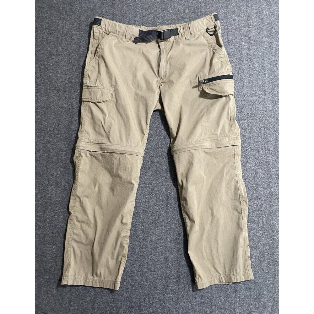 BC Clothing Men's Convertible Cargo Hiking Pants Belted Tan Size XL-30